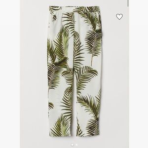 Flowy palm leaf pants.